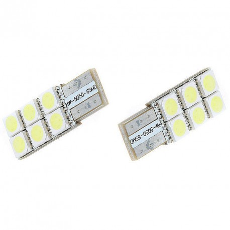 LED žárovka T10 W5W 6x 3SMD jednostranná bílá