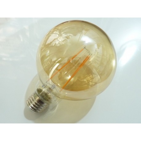 Kulatá LED žárovka E27 4W FILAMENT teplá bílá