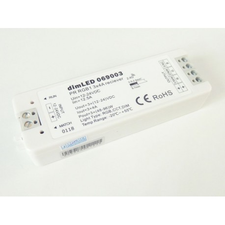 Přijímač dimLED PR RGB1 - dimLED přijímač PR RGB1 3x4A