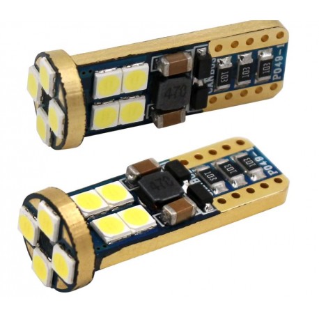 LED žárovka T10 W5W 12x SMD 3030 9-30V canbus bílá