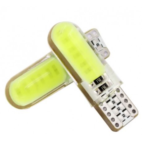 LED žárovka T10 W5W COB3 boční svit bílá