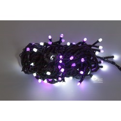 Vánoční LED řetěz - osvětlení - Fialovo / Bílé - 100 LED 10 metrů