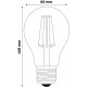 LED žárovka E27 12W FILAMENT retro - Čirá