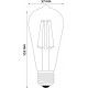 LED žárovka E27 8W FILAMENT ST57 2700K retro - Čirá