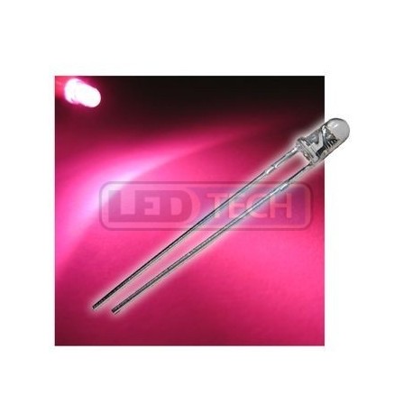 LED dioda 3mm růžová round 30°