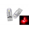 LED žárovka T10 W5W 2 smd 3030 boční svit červená