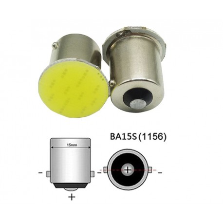 LED žárovka bajonetová BA15S COB bílá