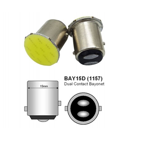 LED žárovka bajonetová BA15D COB bílá