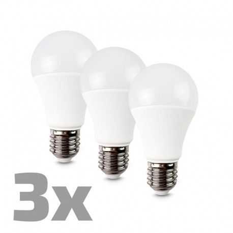 ECOLUX LED žárovka 3-pack, klasický tvar, 10W, E27, 3000K, 270°, 810lm, 3ks v balení