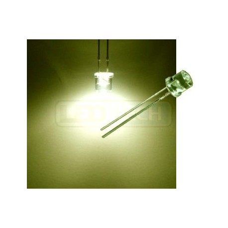 LED dioda 5mm teplá bílá ploché čelo 100°