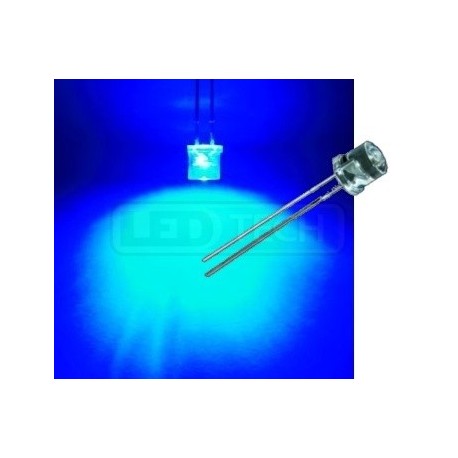 LED dioda 5mm modrá ploché čelo 100°