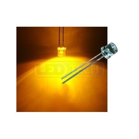 LED dioda 5mm žlutá ploché čelo 100°