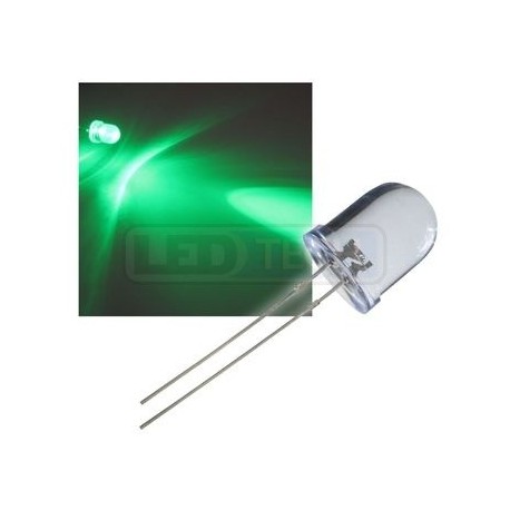 LED dióda 10mm zelená round 30°