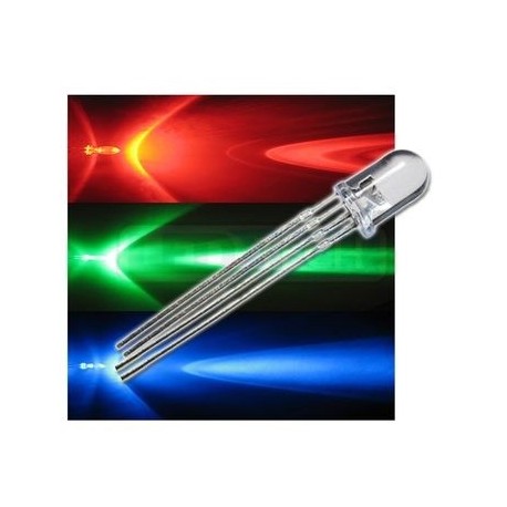 LED dioda RGB 5mm 4PIN - napájení katodou (-) čirá