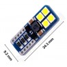 LED žárovka T10 W5W 8x SMD 3030 12V canbus bílá