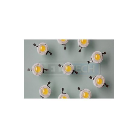 Guľatá LED dióda 3W výkonová studená biela 6000-6500K