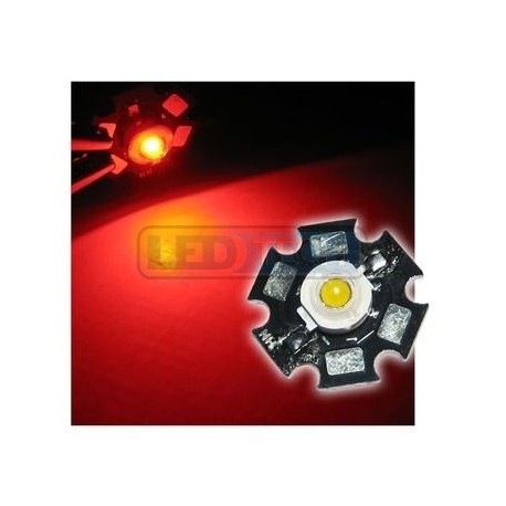LED dioda 3W výkonová ČERVENÁ 625nm
